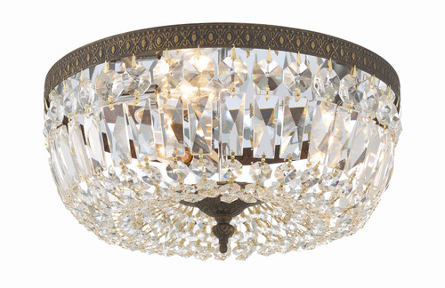 Crystorama 3 Light Spectra Crystal English Bronze Ceiling Mount (714-EB-CL-SAQ)