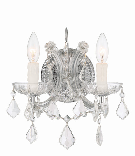 Maria Theresa 2 Light Clear Italian Crystal Polished Chrome Wall Mount (4472-CH-CL-I)