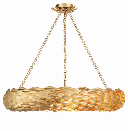 Broche 8 Light Antique Gold Pendant (538-GA)