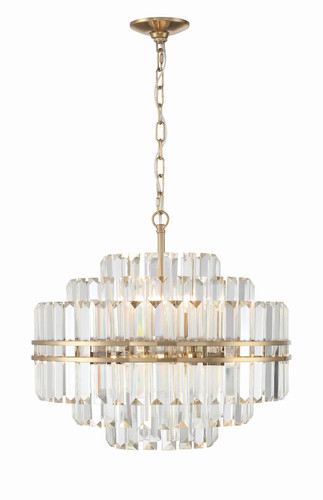 Hayes 12 Light Aged Brass Chandelier (HAY-1405-AG)