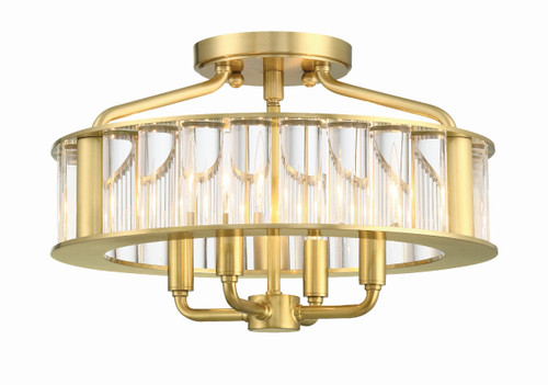 Libby Langdon for Crystorama Farris 4 Light Aged Brass Ceiling Mount (FAR-6000-AG)