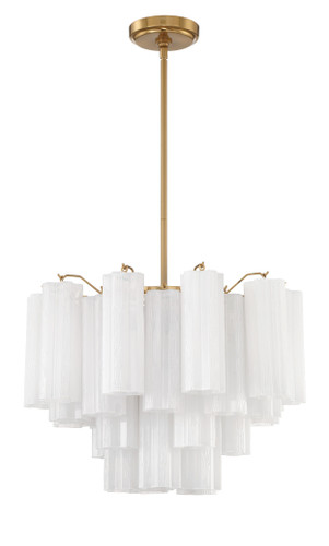 Addis 6 Light Aged Brass Chandelier (ADD-306-AG-WH)