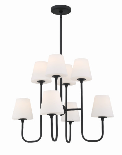 Keenan 8 Light Black Forged Chandelier (KEE-A3008-BF)