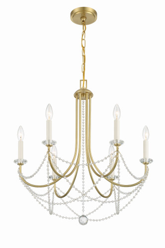 Delilah 6 Light Aged Brass Chandelier (DEL-90806-AG)