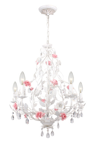 Lola 5 Light Wet White Chandelier (4856-WW)