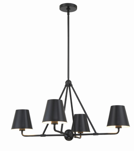 Xavier 4 Light Matte Black Chandelier (XAV-B9304-MK)