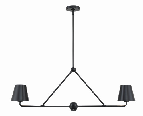 Xavier 2 Light Matte Black Chandelier (XAV-B9302-MK)