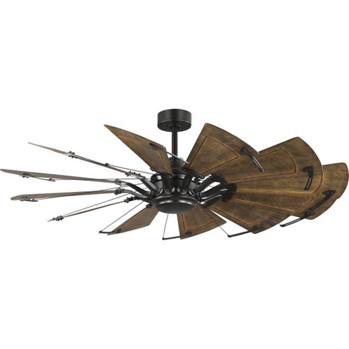 Springer II Collection 60-in Twelve-Blade Architectural Bronze Modern Farmhouse Windmill Ceiling Fan (P250098-129)