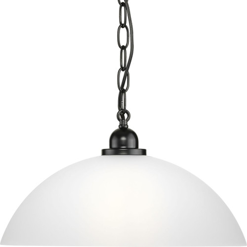 Classic Dome Collection One-Light Matte Black Transitional Pendant (P500149-31M)