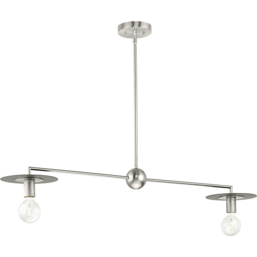 Trimble Collection Two-Light Brushed Nickel Linear Chandelier (P400336-009)
