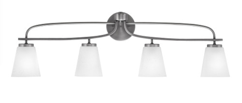 Cavella 4 Light Bath Bar, Graphite Finish, 4.5" White Muslin Glass (3914-GP-460)