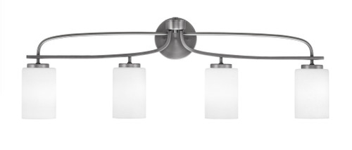 Cavella 4 Light Bath Bar, Graphite Finish, 4" White Muslin Glass (3914-GP-310)