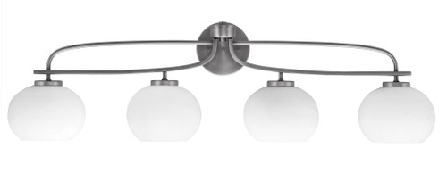 Cavella 4 Light Bath Bar, Graphite Finish, 7" White Muslin Glass (3914-GP-212)
