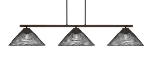 Atlas 3 Light Bar In Dark Granite Finish With 14" Dark Granite Cone Mesh Metal Shades (4523-DG-808)