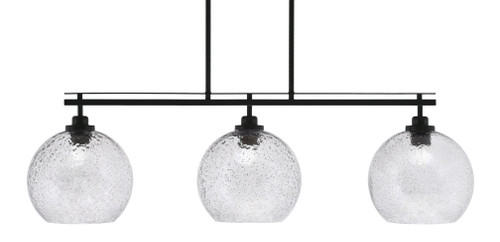 Odyssey 3 Light Island Light Shown In Matte Black Finish With 9.5" Smoke Bubble Glass (2636-MB-4352)
