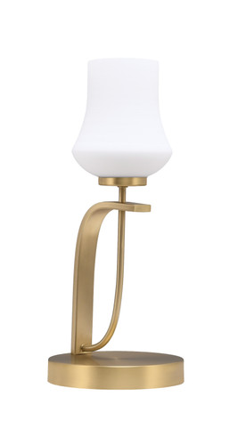 Cavella Accent Lamp In New Age Brass Finish With 5.5" Zilo White Linen Glass (39-NAB-681)