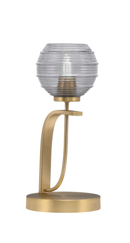 Cavella Accent Lamp In New Age Brass Finish With 6" Smoke Ribbed Glass  (39-NAB-5112)