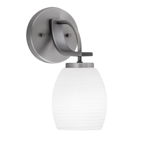 Cavella Wall Sconce, Graphite Finish, 5" White Linen Glass (3911-GP-615)
