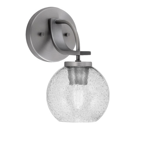 Cavella Wall Sconce, Graphite Finish, 5.75" Smoke Bubble Glass (3911-GP-4102)