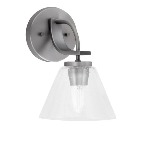 Cavella Wall Sconce, Graphite Finish, 7" Clear Bubble Glass (3911-GP-302)