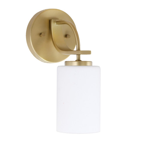 Cavella Wall Sconce, New Age Brass Finish, 4" White Muslin Glass  (3911-NAB-310)