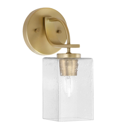 Cavella Wall Sconce, New Age Brass Finish, 4" Clear Bubble Glass (3911-NAB-530)