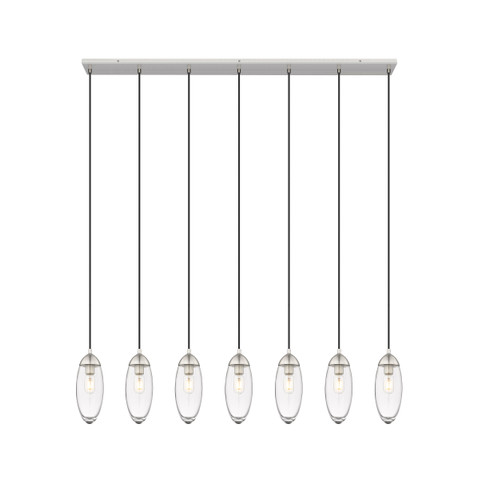 Arden 7 Light Linear Chandelier in Brushed Nickel (651P-7L-BN)