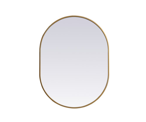 Metal Frame Oval Mirror 27X36 Inch In Brass (MR2A2736BRS)