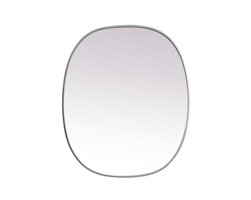 Metal Frame Oval Mirror 30X36 Inch In Silver (MR2B3036SIL)