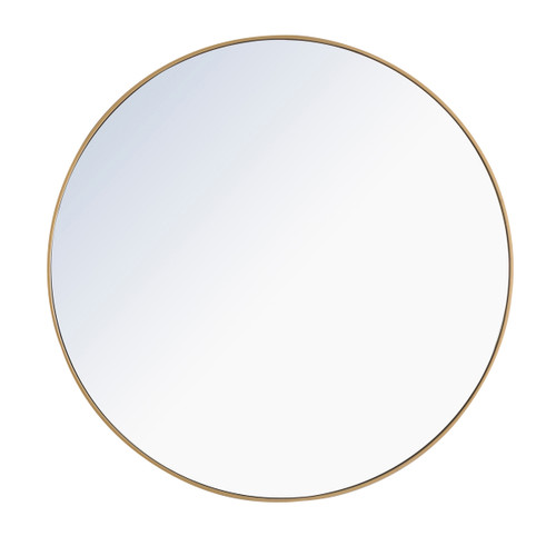 Metal Frame Round Mirror 48 Inch Brass Finish (MR4048BR)