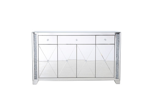 60 In Silver Crystal Mirrored Credenza (MF92058)