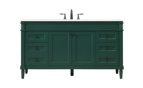 60 Inch Double Bathroom Vanity In Green (VF31860DGN)