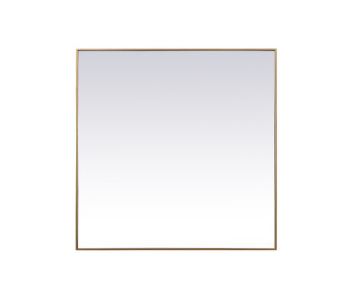 Metal Frame Square Mirror 48 Inch In Brass (MR44848BR)