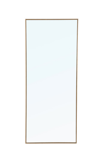 Metal Frame Rectangle Mirror 30 Inch Brass  (MR4085BR)