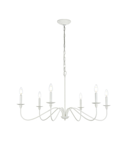 Elegant Furniture and Lighting Rohan 30 Inch Chandelier In White (LD5056D30WH)
