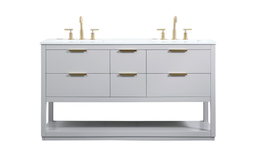 60 Inch Single Bathroom Vanity In Grey (VF19260DGR)