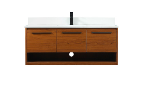 48 inch Single bathroom vanity in teak with backsplash (VF43548MTK-BS)