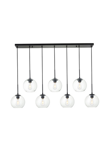Baxter 7 Lights Black Pendant With Clear Glass (LD2230BK)