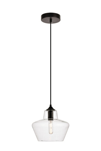 Placido Collection Pendant D9.8 H9.3 Lt:1 Black And Clear Finish (LDPD2118)