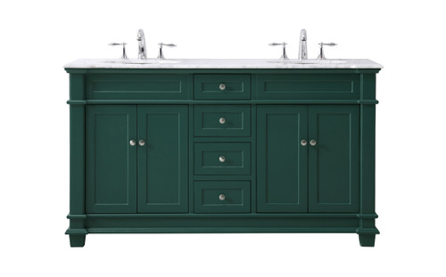 Elegant Furniture and Lighting 60 Inch Double Bathroom Vanity Set In Black (VF50060DBK)