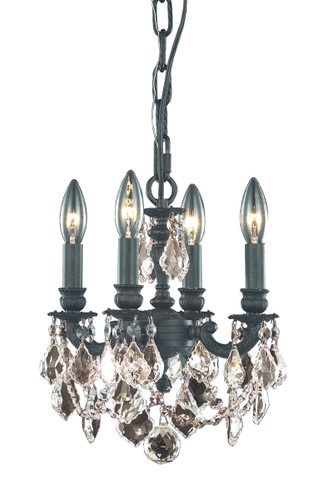 Lille 4 Light Dark Bronze Pendant Golden Teak (Smoky) Royal Cut Crystal (9104D10DB-GT/RC)