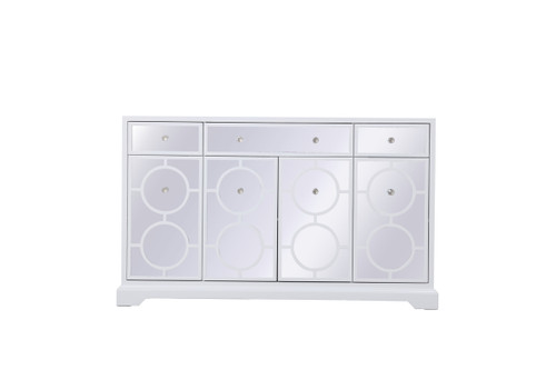 60 In. Mirrored Credenza In White (MF81001WH)