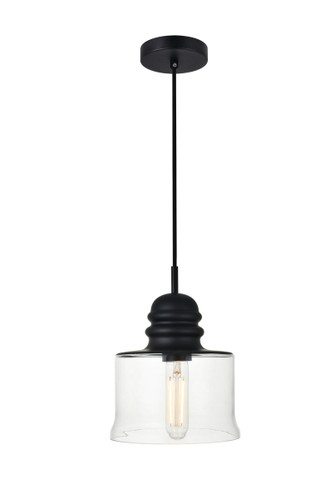 Kenna 1 Light Black Pendant With Clear Glass (LD2253BK)