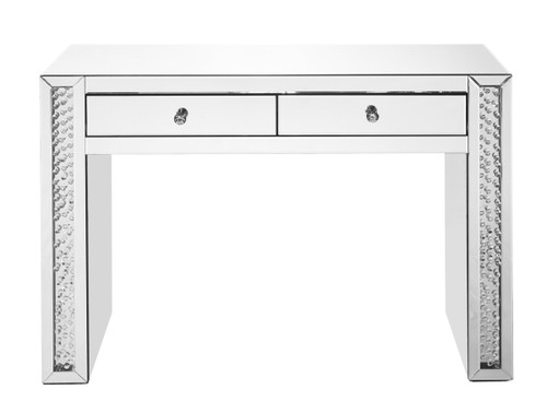 47 Inch Rectangle Crystal Vanity Table In Clear Mirror Finish (MF91017)