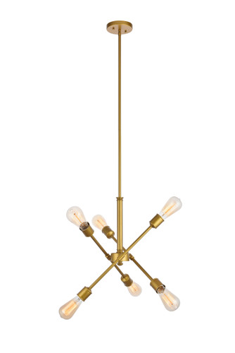 Axel 6 Lights Brass Pendant (LD8017D18BR)