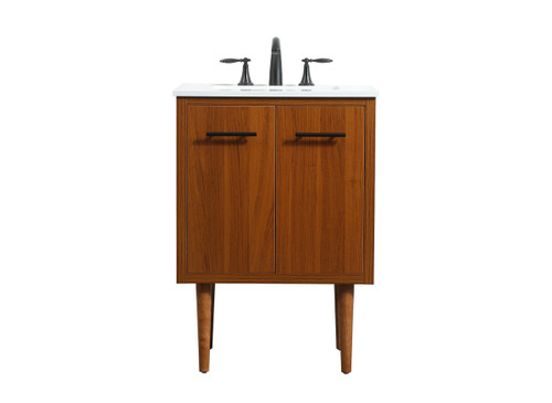 24 Inch Single Bathroom Vanity In Teak (VF48024MTK)