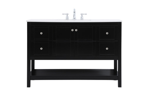 48 Inch Single Bathroom Vanity In Black (VF16448BK)
