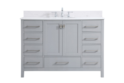 48 Inch Single Bathroom Vanity In Gray With Backsplash (VF18848GR-BS)