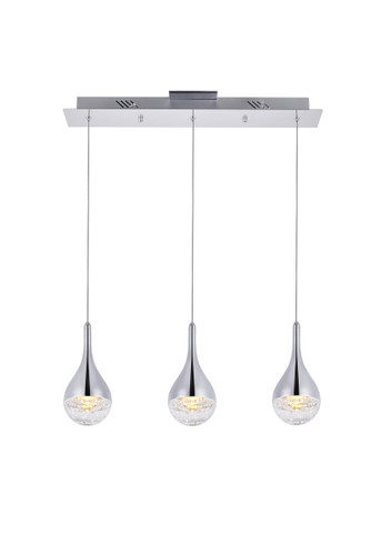 Amherst Collection LED 3-Light Chandelier 24In X 4In X 9In Chrome Finish (3803D24C)