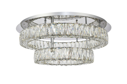 Monroe LED Light Chrome Flush Mount Clear Royal Cut Crystal (3503F26L2C)